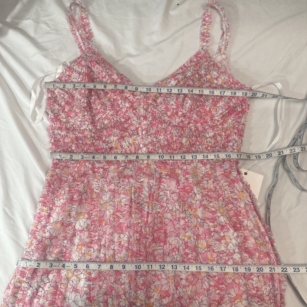 NWT Mac Duggal [ 12 ] 8012 Floral V-Neck Floral A line Midi Dress In Pink #S1938 - Picture 5 of 16